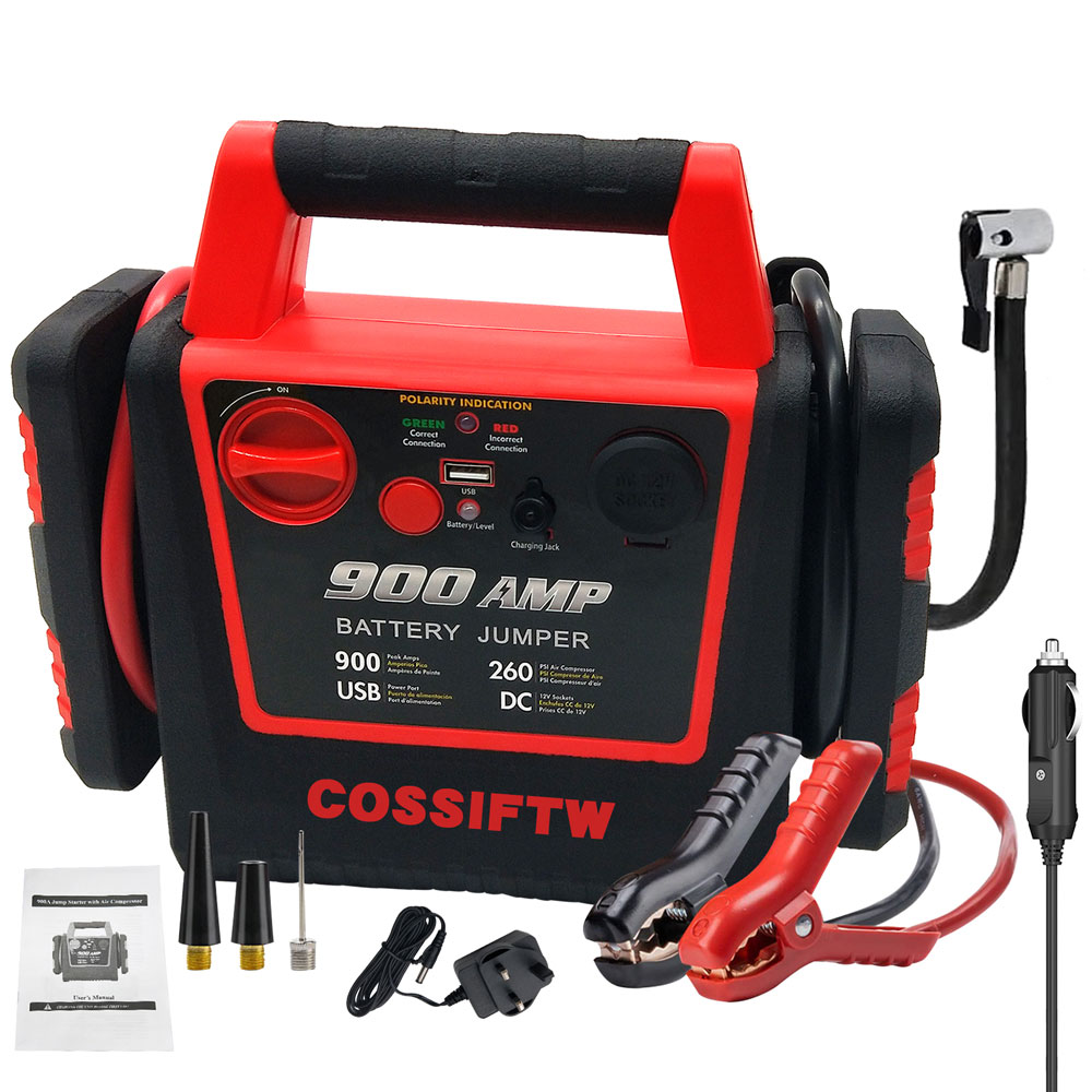 COSSIFTW HD602 900A 12V 汽車應急電源帶 260PSI 打氣氣泵