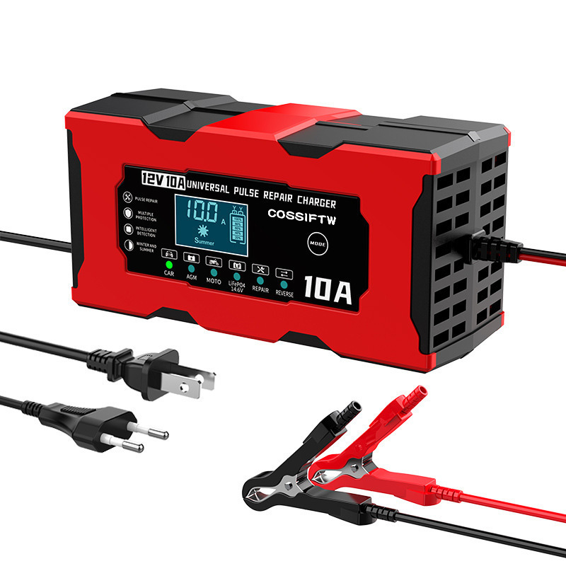 電池維護(hù)12V 10A電池充電器卡車(chē)和摩托車(chē)應(yīng)急工具包