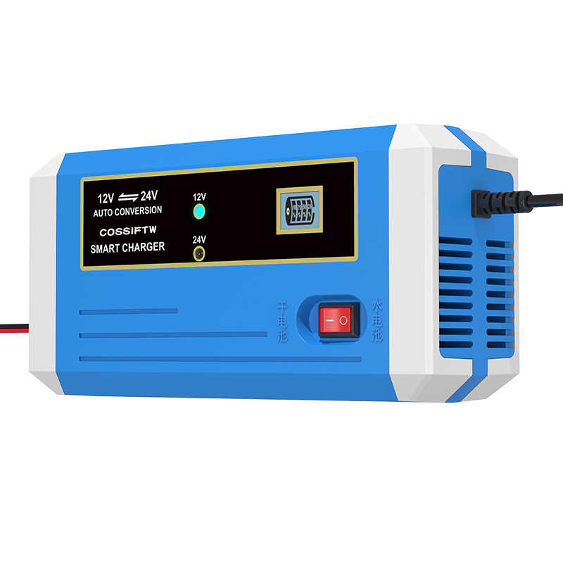 快速充電電池維護(hù)12V 24V 6A汽車(chē)卡車(chē)摩托車(chē)工程車(chē)輛電池充電器