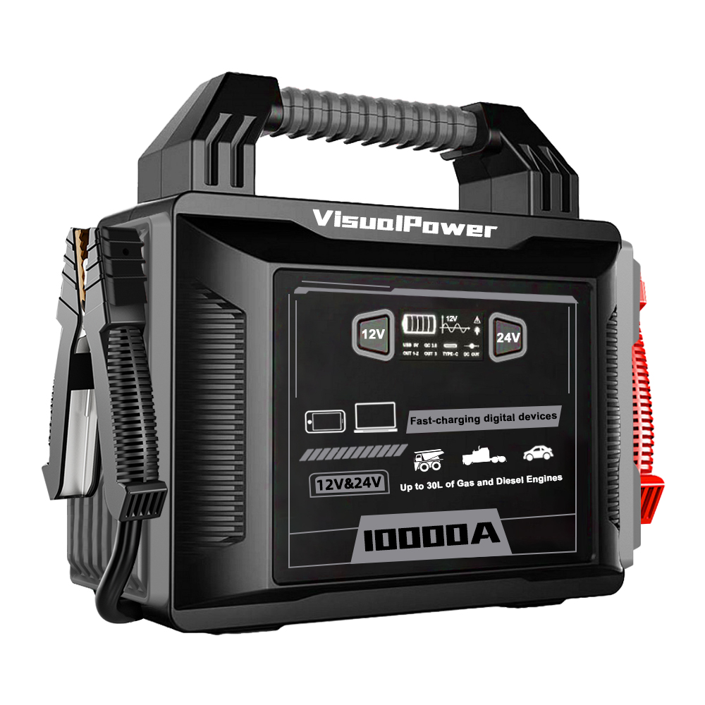 12V/24V戶(hù)外電頻打火電源5000/10000峰值安培卡車(chē)電池移動(dòng)打火電源打車(chē)寶重型跨接線(xiàn)汽車(chē)電池搭電打火電纜